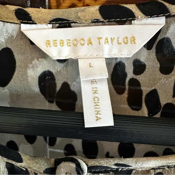 Rebecca Taylor Silk Blend Animal Blouse L - Picture 3 of 6